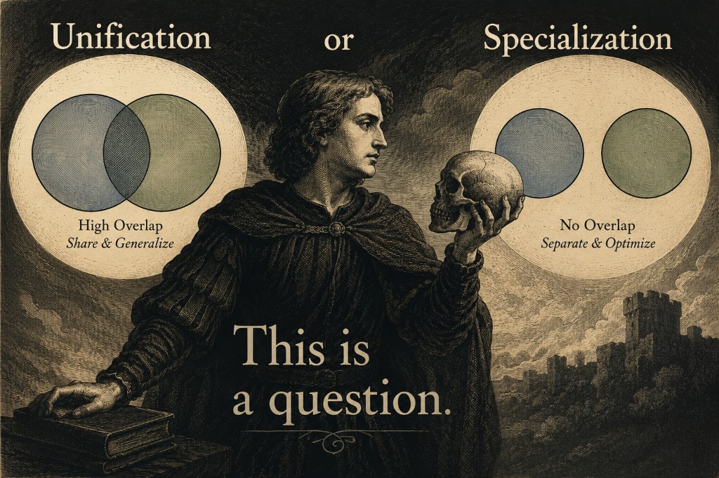 Unification or Specialization? This is a question.